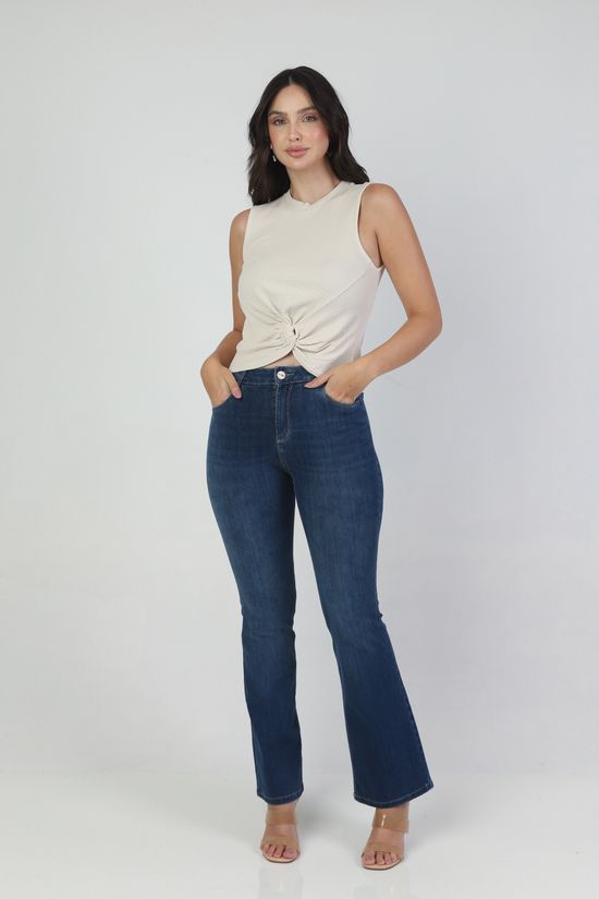 Calças Jeans De Cintura Alta Com Botão Único, Corte Bootcut, Com Pregas E  Alto Estiramento, Roupas E Jeans Femininos